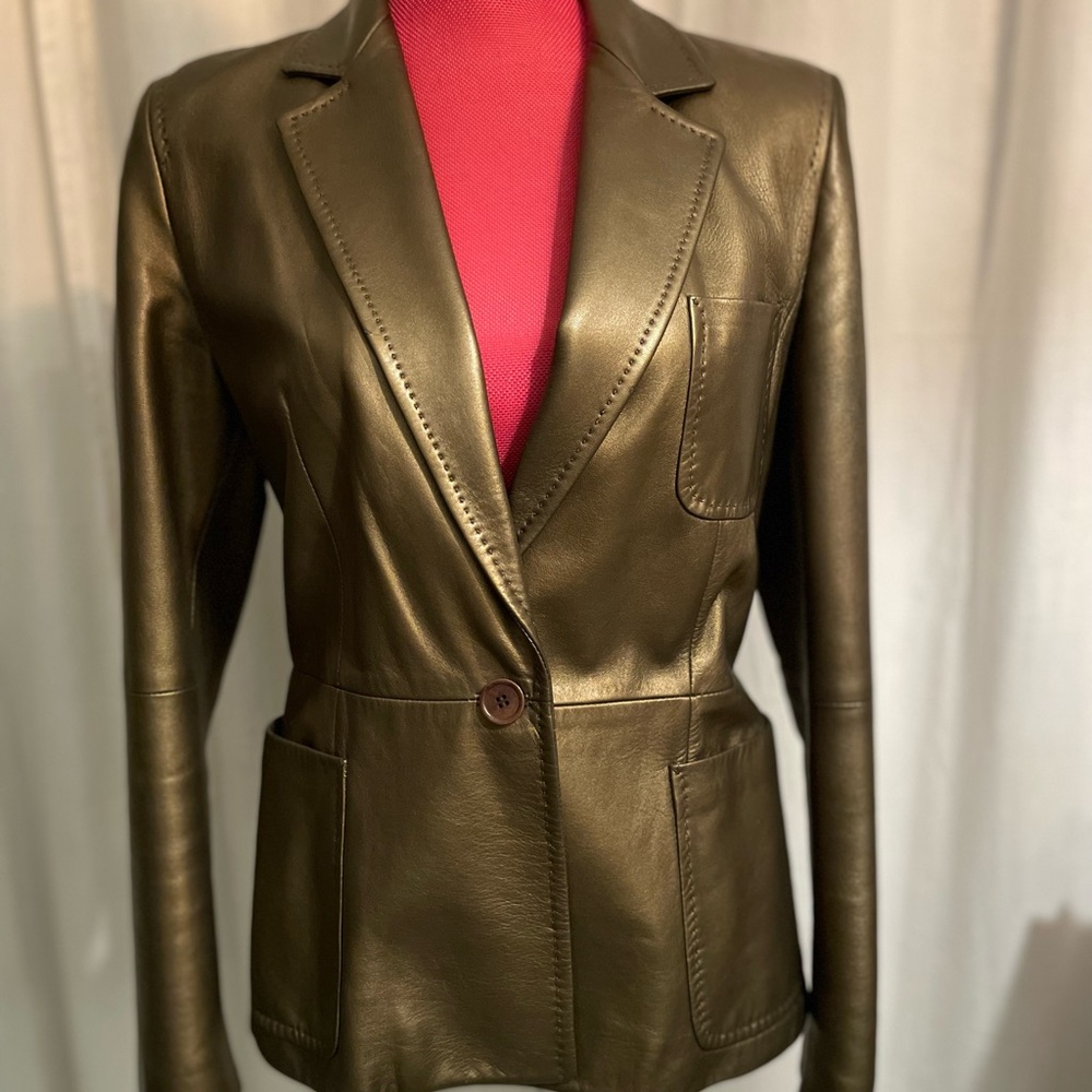 MAXMARA LEATHER BLAZER JACKET